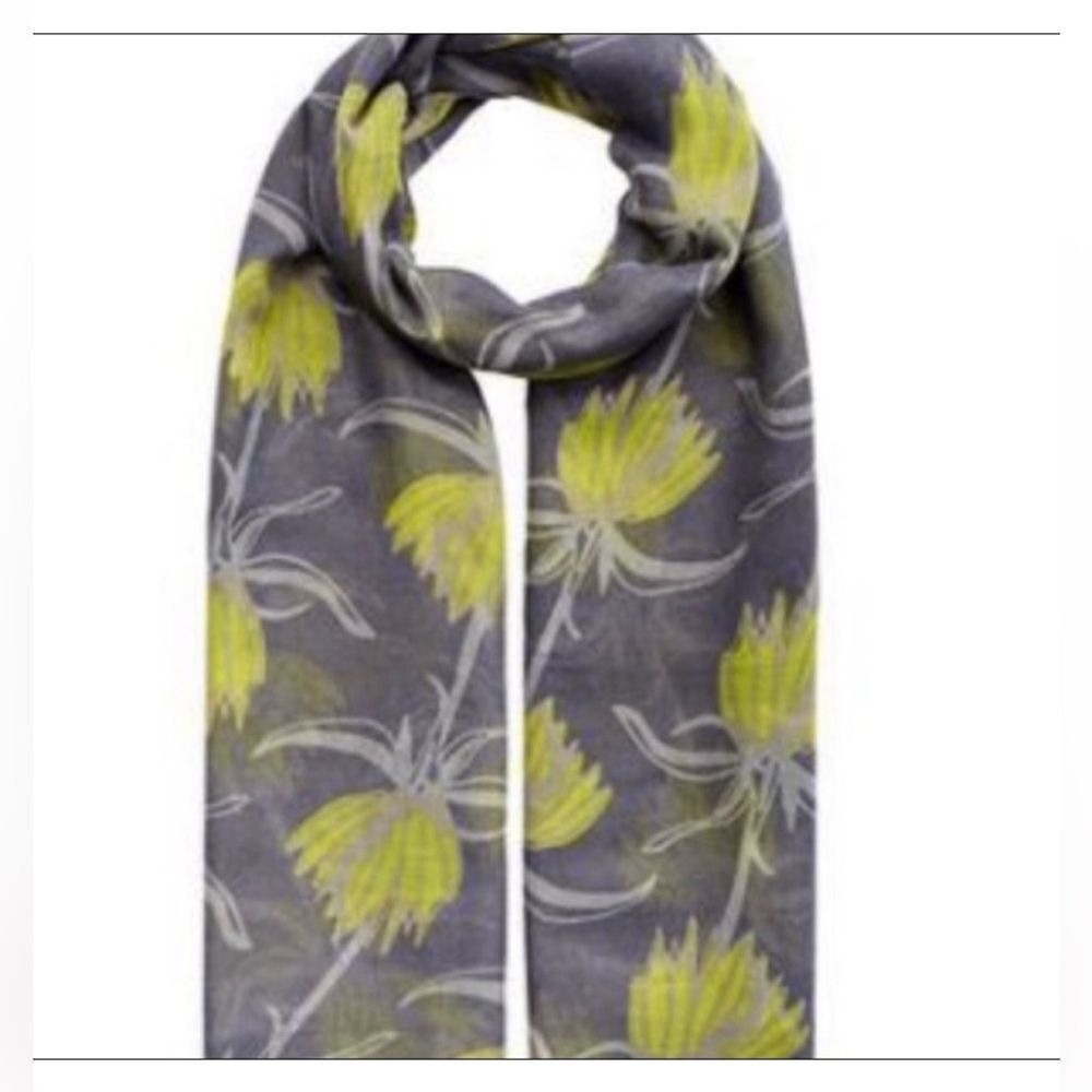 India Hicks Crown Imperial Scarf - Gray and Rapeseed